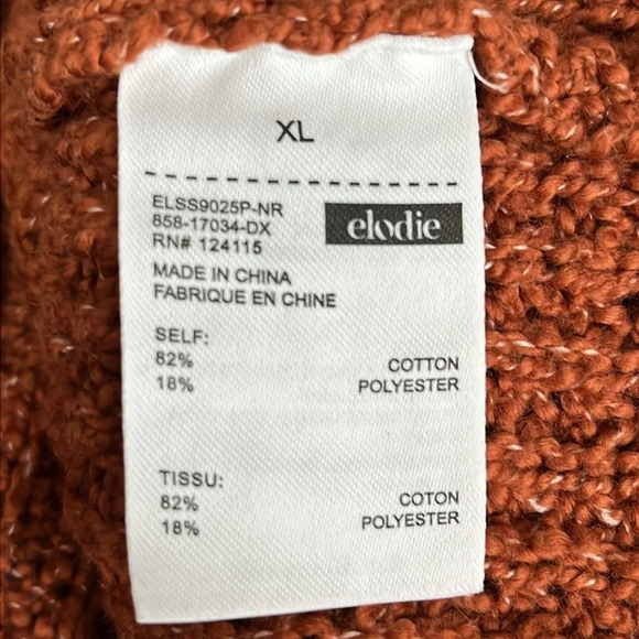 Elodie Chunky Open Knit Crop Sweater in Sienna - NEW - Size XL - Picture 6 of 7
